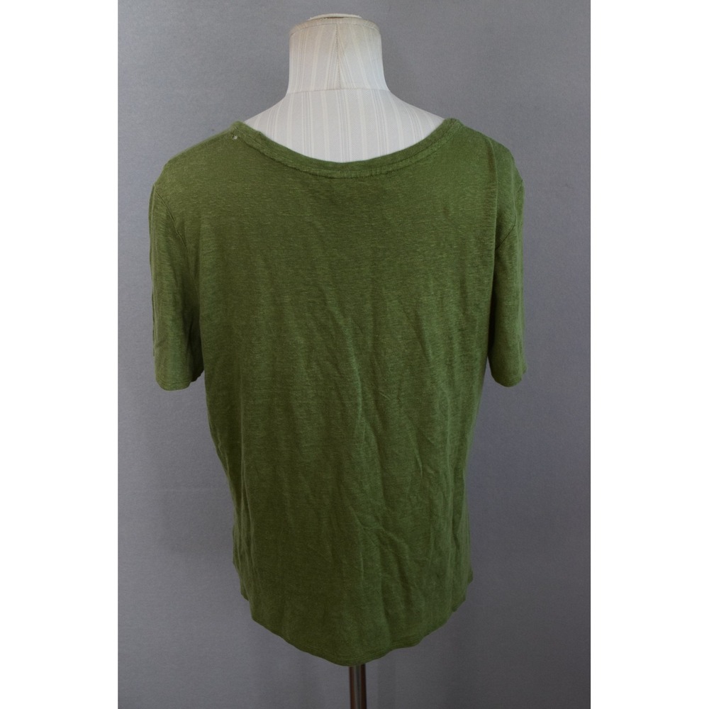 Tory Burch T-Shirt Medium Green Sequin Hit The Road Graphic Women Casual HOLE - Picture 3 of 6